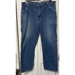 Dickie's Mens Carpenter Jeans 38 X 30 Workwear Casual Classic Cotton Blue Denim